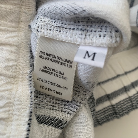 Cloth & Stone Striped Linen Blend Cropped Pants Medium Anthropologie - Picture 6 of 8